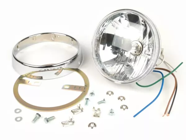 Juego de faros cristal transparente -JOCKEYS 12V 35/35W HS1 (H4)- Lambretta LI (Serie 2), TV (Serie 2)