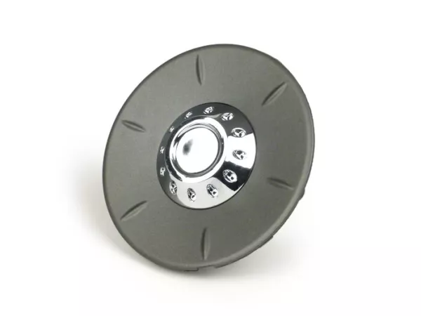 Afdekkap wielmoer / remtrommel Ø=106mm -PIAGGIO- Vespa 946 - voor - zilvergrijs mat