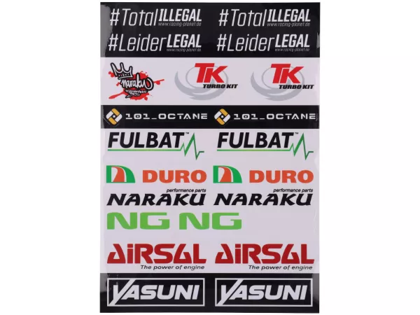 Sticker set -NARAKU / YASUNI / AIRSAL- 290x340mm, 22 pcs