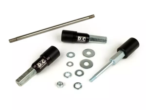 Frame slider set -PLC CORSE DXC- Vespa V50, V90, SS50, SS90, PV125, ET3, PK50, PK80, PK50 S, PK80 S, PK125 S, PK50 XL, PK125 XL, ETS, PK50 HP, PK50 SS
