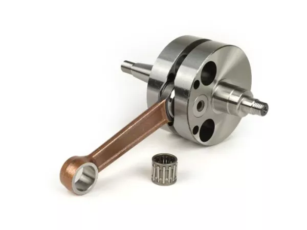 Albero motore -QUATTRINI M200 (per cassa motore Quattrini C200) - guancia intera corsa 56,5 mm, biella 116 mm - Vespa PK125 XL2, PK125 ETS (cono Ø 24 mm)