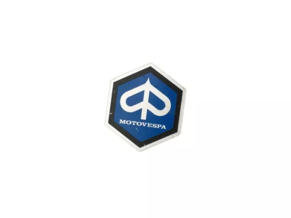 Badge horn cover -VESPA- Motovespa hexagon 26mm- Motovespa 75 Primavera (PN, PK 9.330.001), Motovespa 125 Primavera (T, NV, NK 9.240.001)
