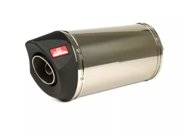 Silencieux -REMUS RSC- Ø=65mm, Euro4 (2016-) - Vespa LX 125-150ie 3V, Vespa S 125-150ie 3V, Vespa Primavera 125-150ie 3V, Vespa Sprint 125-150ie 3V - inox argenté
