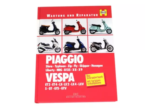 Boek -Reparatie-instructies - Vespa ET2, ET4, LX, LXV, S, GT, GTS 125-300, GTV, Piaggio Sfera, TPH, Zip, Fly, Skipper, Hexagon, Liberty, NRG, X8, X9
