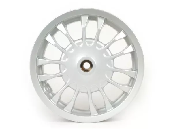 Pelek belakang -PIAGGIO 3.00-12 inci, Ø tromol rem = 140mm - 14 jari-jari - Vespa Sprint 50 (ZAPC53101), Sprint 125, Sprint 150 - Silver
