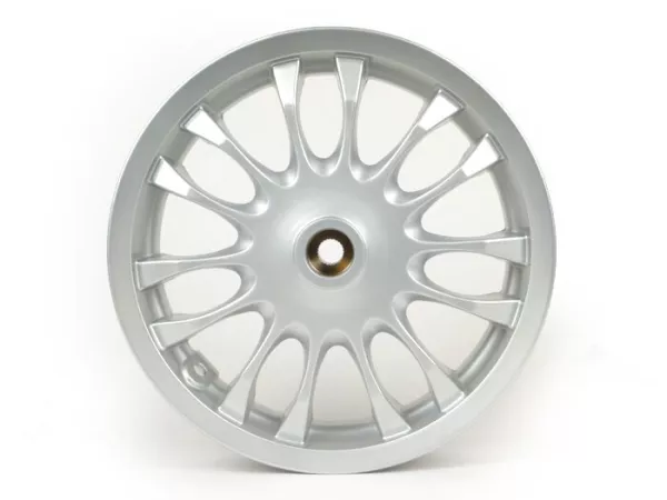 Wheel rim, rear -PIAGGIO 3.00-12 inch, Ø brake drum = 110mm - 14 spokes- Vespa Sprint 50 (ZAPC53201) - silver