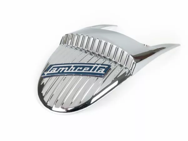 Spatbord sierplaat -OEM KWALITEIT, Vigano Style- Lambretta LI (Serie 1-2), TV (Serie 1-2) - chroom / blauw