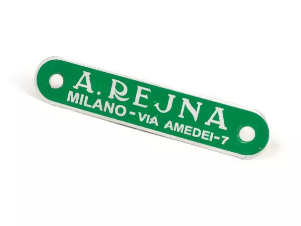 Insigne selle Vespa et Lambretta -SELLERIA TREZZI- A. Rejna (Milano - Via Amedei 7) - vert
