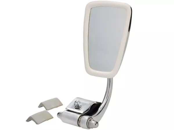 Mirror -Ulma Style, clip on- Chrome, rectangular - lhs