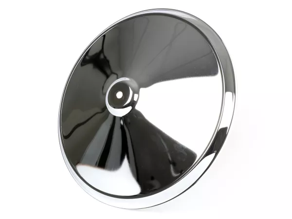 Navkapsel -OEM KVALITET, Moon-Cap- för öppen 10 fälg - Vespa V50, V90, PV125, ET3, PK, GT, GTR, TS, GL, GS VS5T, Sprint, T4, Rally, PX, T5 125cc - krom