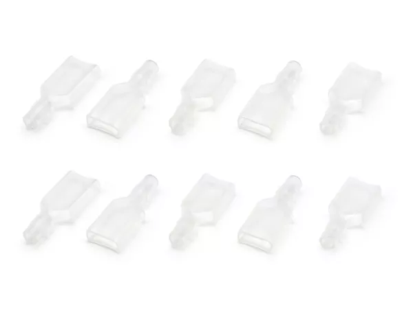 Isolateur pour cosse -platte mâle 6,3mm Ø=0,5-1,0mm²- DIN 46248 - 10 pièces