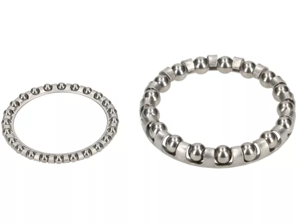 Jeu de roulements de direction -OEM QUALITÄT- Piaggio, Gilera (billes = 1/8“ = 3,17mm) - Vespa V50, 50N, PV, ​ET3, ​PK, PX, T5, Cosa, Rally, Sprint, Super, GS160, SS180, GTS, HPE, ET2, ET4, LX/LXV, S50-125, Sprint, Primavera, Runner, SKR, Skipper, TPH, He
