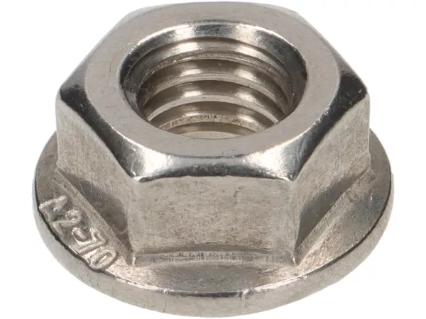 Tuerca con brida (diente de trinquete) -DIN 6923- M8 - acero inoxidable
