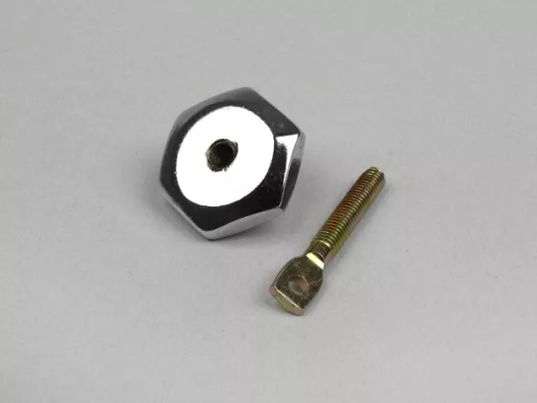 Nut for petrol tank cap - knurled nut -OEM QUALITY- Vespa V50, V90, SS50, SS90, PV125, ET3, VNA, Super, GL150 (VLA1T), GT125 (VNL2T), GTR125 (VNL2T), TS125 (VNL3T), Sprint150 (VLB1T), Rally180 (VSD1T), Rally200 (VSE1T), SS180, PX, PK - chrome