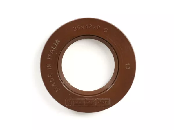 Retén de aceite 25x42x6mm -CASA LAMBRETTA (FKM)- (utilizado para el lado del alternador del cigüeñal fuera de Lambretta LI (series 2-3), LIS, SX, TV (series 2-3), DL, GP)