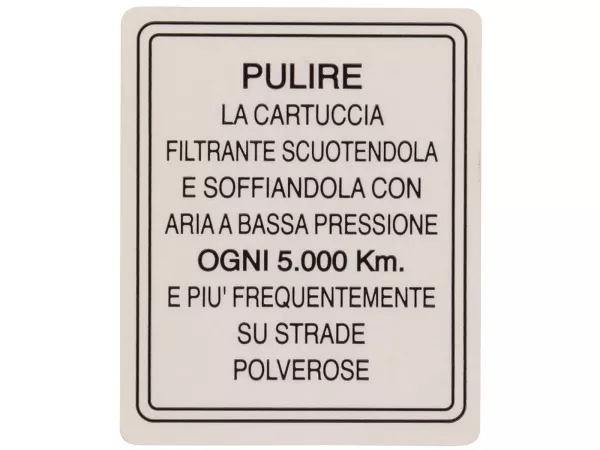 Adesivo per filtro aria -LAMBRETTA- LI (Serie 1-2), TV (Serie 2) - Italiano