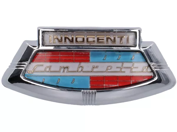 Badge horn cover -LAMBRETTA- Innocenti emblem - LI (till 1967), LIS (till 1967), SX (till 1967)