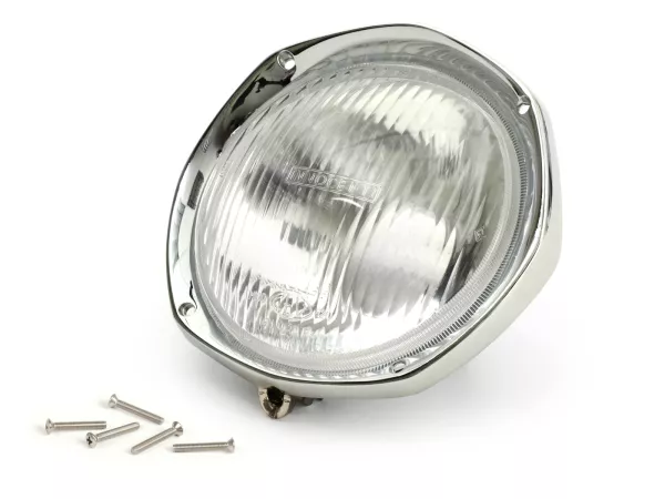 Faro delantero completo incl. anillo embellecedor -CASA LAMBRETTA- Lambretta SX, LI S, TV Serie 3 (Innocenti/CEV - cristal)