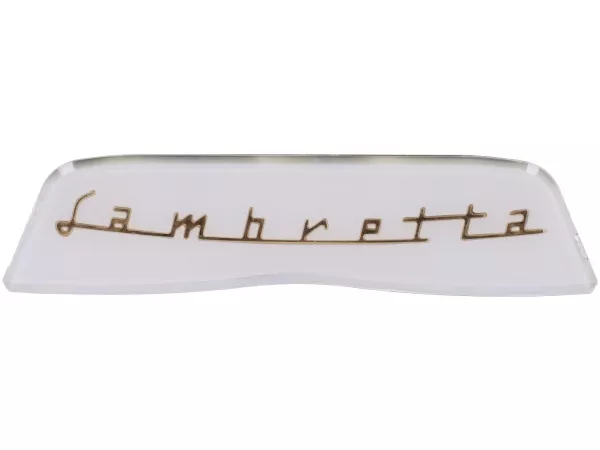Belettering onder de zitting -LAMBRETTA- Serveta LI (Series 3 - Scooterlinea) - Wit