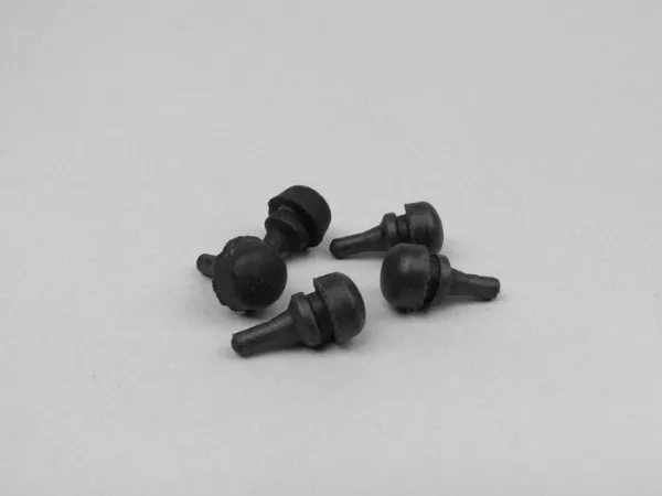 Juego de amortiguadores de goma para la solapa lateral, Nupsi -VESPA- V50 (V5A1T hasta el nº 92876), V50 S (V5SA1T hasta el nº 15324), V90 (V9A1T hasta el nº 22234), V 125 Nuova - solapa lateral pequeña