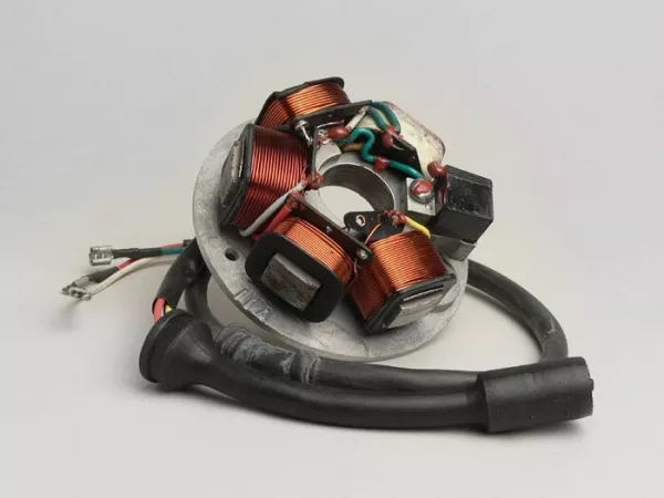 Encendido -PIAGGIO placa base- Vespa PK XL - 5-bobinas, 8-cable (enchufe redondo con 5-pin) - para vehículos con batería