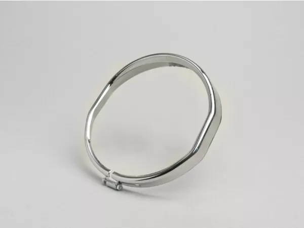 Cerclage de phare -QUALITÉ OEM Ø=115/120mm- Vespa SS50 (V5SS1T), 50SR (V5SS2T), SS90 (V9SS1T), 90 Racer (V9SS2T), PV125 (VMA1T, VMA2T), ET3 VMB1T), Super (VNC1T/VBC1T) - chromé