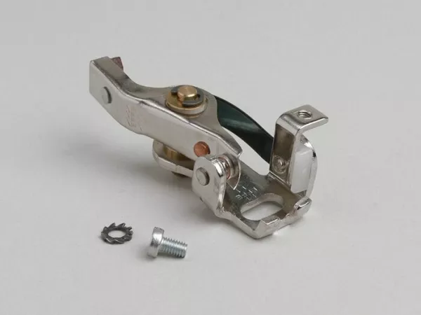 Contactos de encendido -VESPA larga con perno guía- Vespa 50 V5SS1T a V5SS2T, Vespa 90 V9SS1T, V9A1T (a partir del nº 21450), Vespa 125 VMA1T a VMA2T, VNB6T (a partir del nº 035189), GT, GTR, Vespa 150 VBB2T (a partir del nº 270250), Super, Sprint (a part