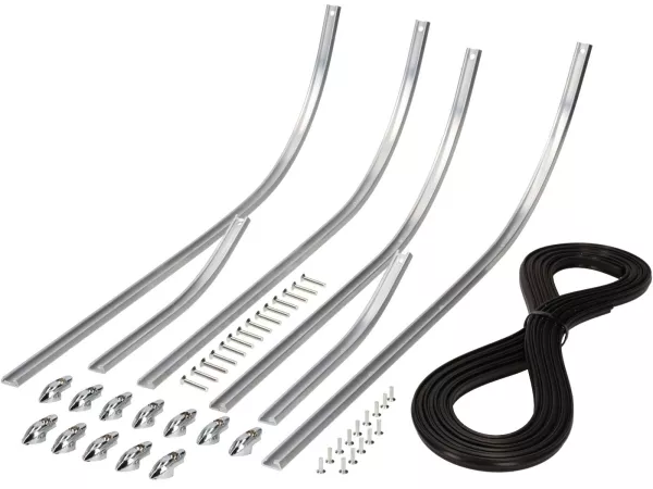 Loopvlakstrip set -CIF HQ, verchroomde eindstukken- Vespa V50, PV125, ET3