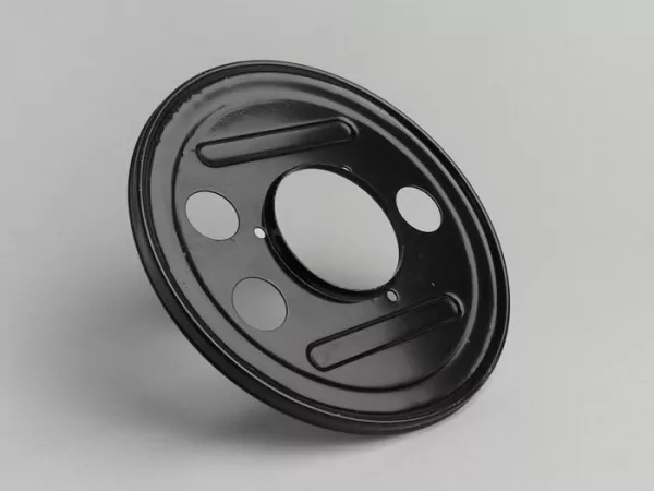 Rear hub dust cover 10 inch -VESPA- Vespa PX, Rally180 (VSD1T), Rally200 (VSE1T), Sprint150 (VLB1T), TS125 (VNL3T), GT125 (VNL2T), GTR125 (VNL2T) - black