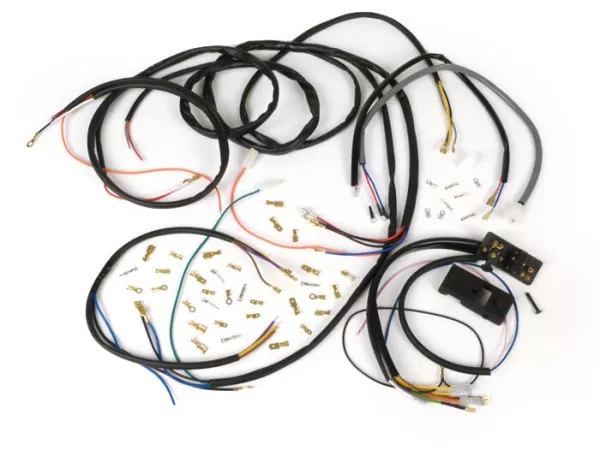 Conversie kabelboom set (incl. lichtschakelaar) -BGM PRO, Vespa AC Conversie naar elektronische ontsteking (Vespatronic) - Vespa Smallframe V50 Speciaal