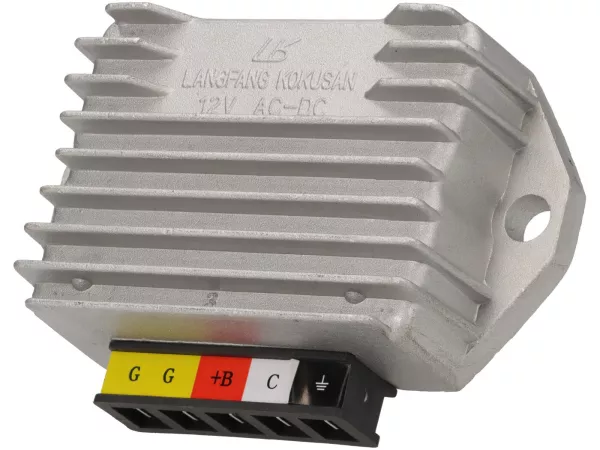 Regulador de tensión -5 polos 12V (G-G-B+-C-tierra)- Vespa PX Elestart (a partir de 1998), Cosa, Cosa2 Elestart, PK XL2 Elestart