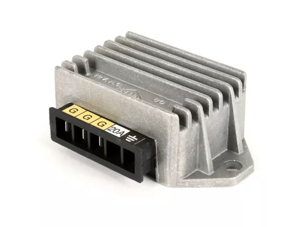 Regulador de tensión -4 polos 12V 20A (G-G-G-tierra)- Vespa Cosa (sin batería), PK XL2