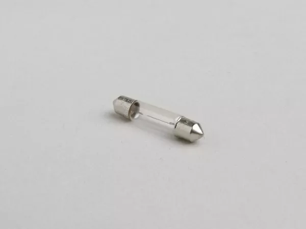 Soffitte -SV6x31mm- 12V 3W - Blanco (utilizado para la iluminación del velocímetro) - Vespa Rally180 (VSD1T), Rally200 (VSE1T), 50SS, 90SS, PV125, ET3, GTR125, TS125, Sprint150 Veloce
