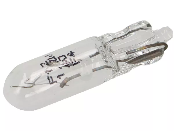 Bombilla -W2X4.6d, base de cristal- 12V 1.2W - blanca - utilizada como luz indicadora