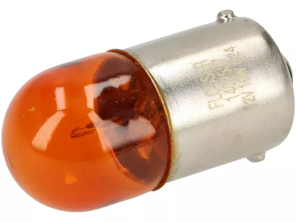 Bohlam -BA15s (pin lurus) - 12V 10W - Oranye