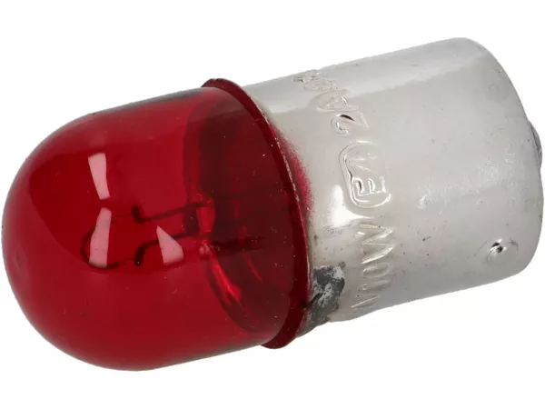 Birne -BA15s (Stifte gerade) - 12V 10W - Rot