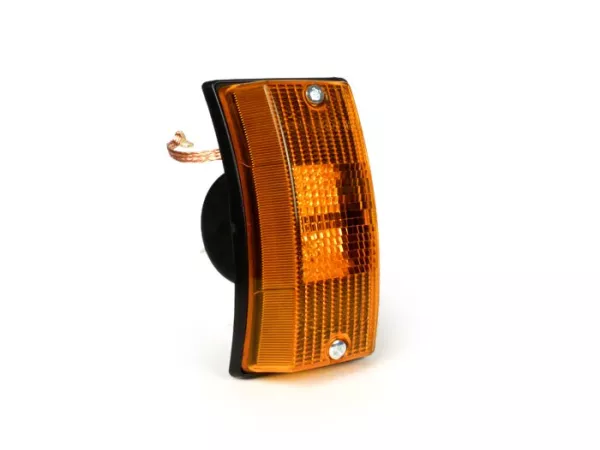 Indicador -SIEM- Vespa PX80, PX125, PX150, PX200, T5 125cc - carcasa negra - lentes naranja - derecha izquierda