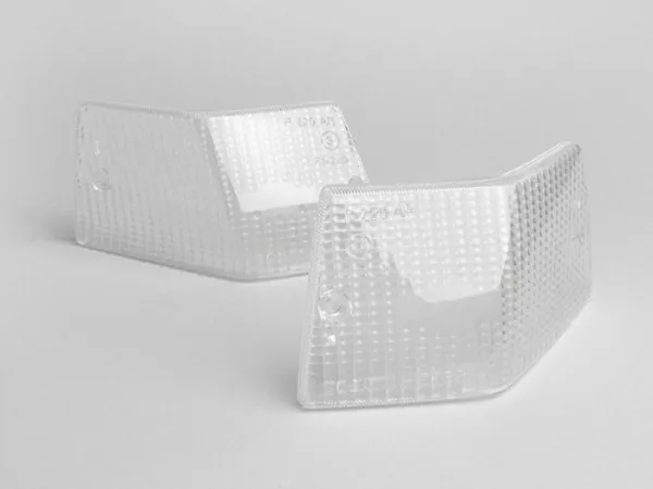 Lenti indicatori di direzione -BOSATTA set di 2 Vespa PX80, PX125, PX150, PX200, T5 125cc posteriore- Bianco