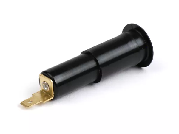 Indicatie stekkerverbinding - PIAGGIO- Vespa PX80, PX125, PX150, PX200- Zijdoppen met interne vergrendeling - Ø12.8mm, zonder kabel, aansluitstekker 4.3mm