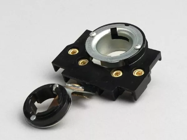 Support d'ampoule de phare -QUALITÉ OEM- Vespa V50/90 (Bilux), PV, ET3, Rally180 (VSD1T), Rally200 (VSE1T), Sprint150 Veloce(VLB1T) - pour phare SIEM rond