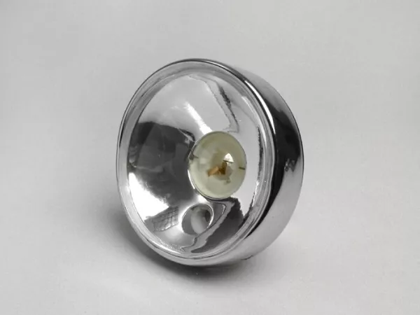 Faro delantero -BOSATTA, Ø=115/120mm (cristal/exterior)- Vespa VNB, VBA,VBB1, GS150 / GS3, GS160 / GS4 (VSB1T) - Cristal transparente, cristal de plástico