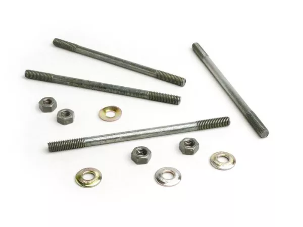 Bultsats -M6 x 107mm- (används för cylinder Piaggio 50 ccm 2-takt, Minarelli 50 ccm (vertikal), Morini 50 ccm (typ AH)) - BOOSTER, BUMP50, BWS50, SLIDER50, SPY, SR50 (-1994), STUNT, ZUMA50, AMICO