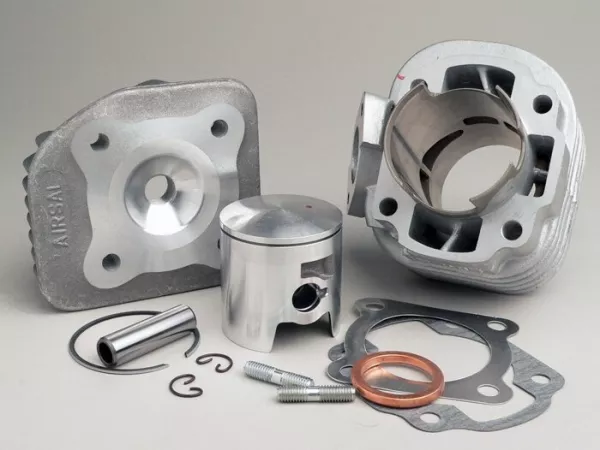 Cylindre -AIRSAL 70 cc T6 Racing- CPI AC Euro 2 - 12mm l'axe de piston - (angle de la bride de fixation de pot d'échappement de 10°)