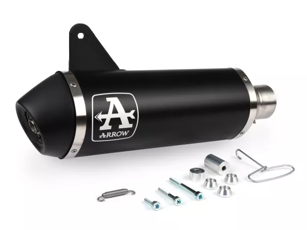 Bakre ljuddämpare- ARROW Urban- Mörk aluminium- Vespa GTS Super HPE 300 (Euro 5, ZAPMD3100, ZAPMD3101, ZAPMD3101, ZAPMD3103, ZAPMD3104) - Vespa GTV 300ie Keyless HPE ABS (2023, ZAPMD3108)