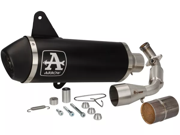 Uitlaat -ARROW- Urban Dark Aluminium- Vespa GTS Super HPE 300 (Euro 5, ZAPMD3100, ZAPMD3101, ZAPMD3101) - met katalysator (2021-) Euro 5