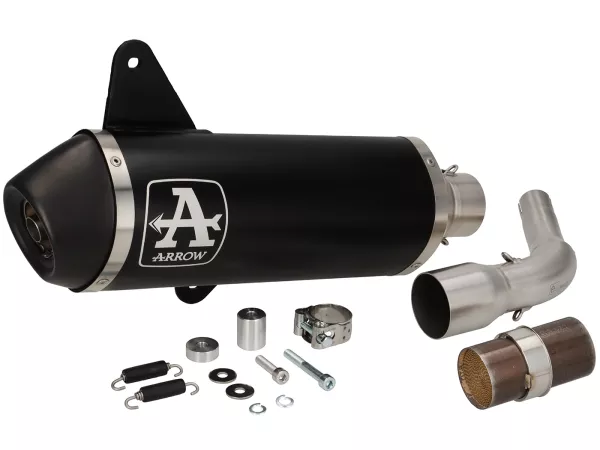 Scarico -ARROW- Urban Dark Aluminium- Vespa GTS 125- con catalizzatore (2008-2016)- Euro 3