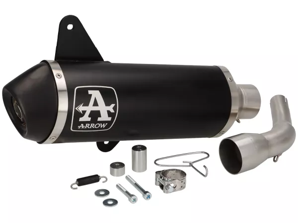 Scarico -ARROW- Urban Dark Aluminium- Vespa GTS300 (2017-), Euro4 (MA3C) - GTS300 HPE, Supertech, Touring, Super (ZAPMA3600), GTV300 Sei Giorni (ZAPMA3302), GTV300 HPE Sei Giorni (ZAPMA362, ZAPMA3602), GTS300 (ZAPMA3300) - Racing