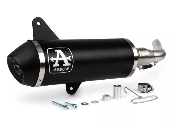 Auspuff -ARROW- Urban Dark Aluminium- Vespa GTS300 (2017-), Euro4 (MA3C) - GTS300 HPE, Supertech, Touring, Super (ZAPMA3600), GTV300 Sei Giorni (ZAPMA3302), GTV300 HPE Sei Giorni (ZAPMA362, ZAPMA3602), GTS300 (ZAPMA3300) - mit Katalysator