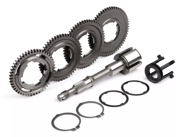 Gearbox -BENELLI tipe Sport, gigi standar 1-3 + gigi keempat pendek- Vespa V50, V90, 50N, PV125, ET3, SS50, SS90, PK S, PK XL1, PK XL2, ETS - (gigi 10/58, 14/54, 18/50, 22/48)