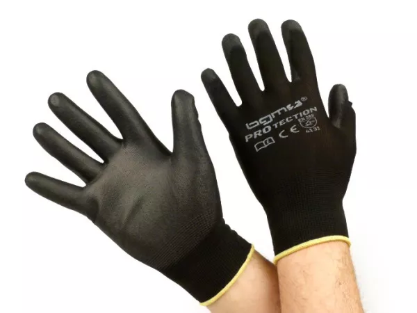 Werkhandschoenen - Mechanische handschoenen - Beschermende handschoenen -BGM PRO-tection- Fijn gebreide handschoen 100% nylon met polyurethaan coating - Maat XL (10)